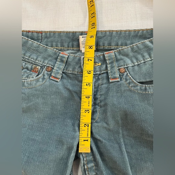 True Religion Womens Vintage Low Rise Flare Blue Corduroy Pants Y2K Joey Sz 28 - Picture 14 of 15